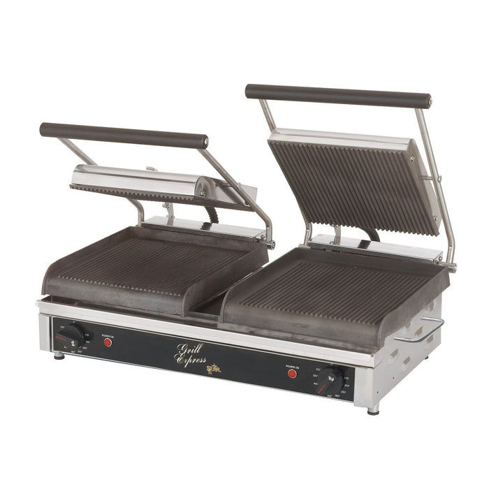 Star GX20IG Electric 20" Panini Grill Grooved Plate