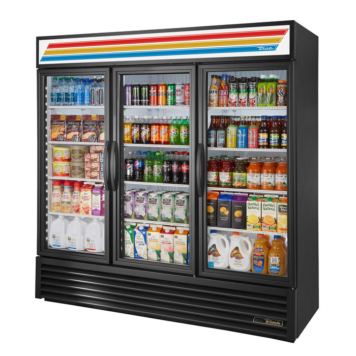 True GDM-72-HC-TSL01 78" 3-Section Glass-Door Merchandiser Refrigerator