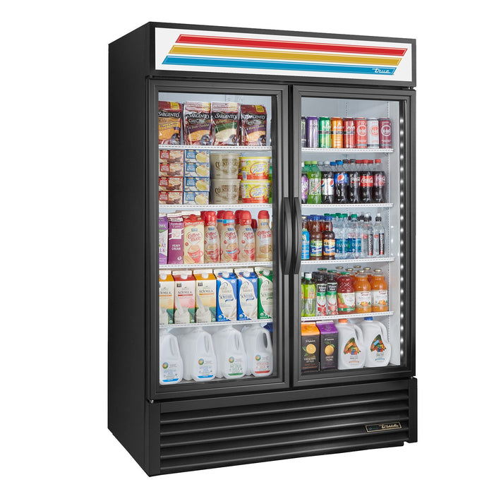True GDM-49-HC-TSL01 54" 2-Section Glass-Door Merchandiser Refrigerator