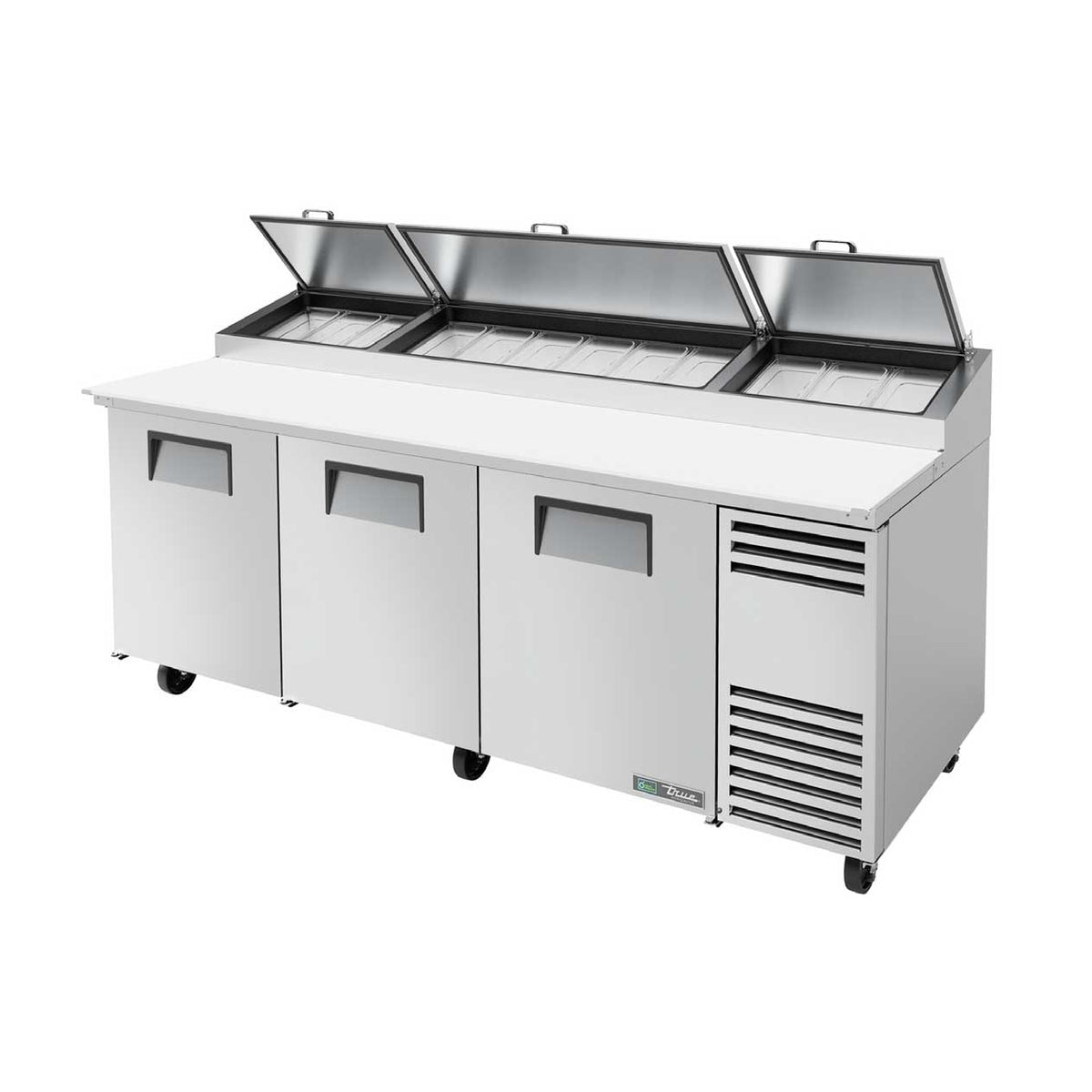 True TPP-AT-93-HC 93" 3-Section Refrigerated Pizza Prep